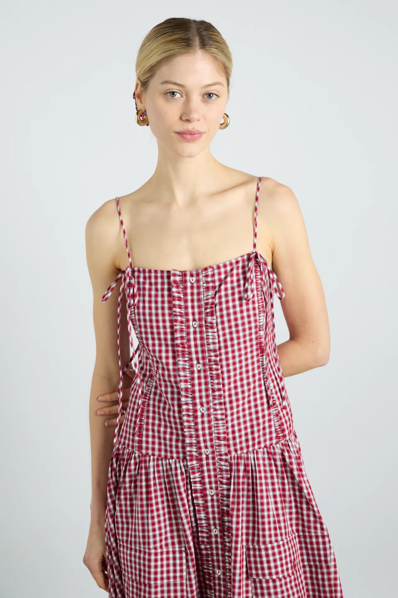faith midi dress - cherry gingham sold by Damson Madder product image thumbnail 2