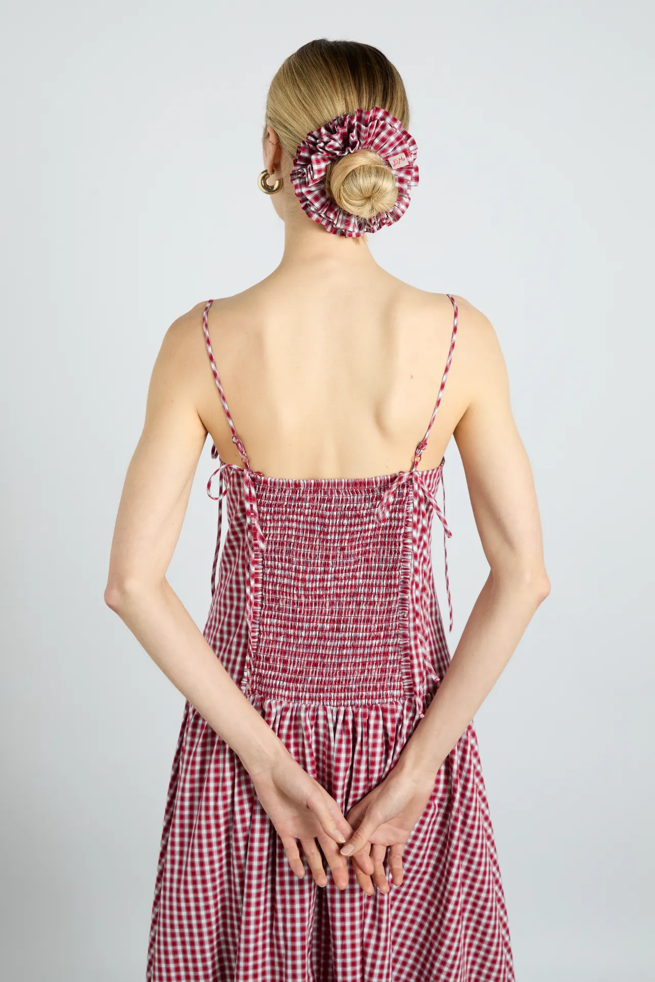 faith midi dress - cherry gingham sold by Damson Madder product image thumbnail 3