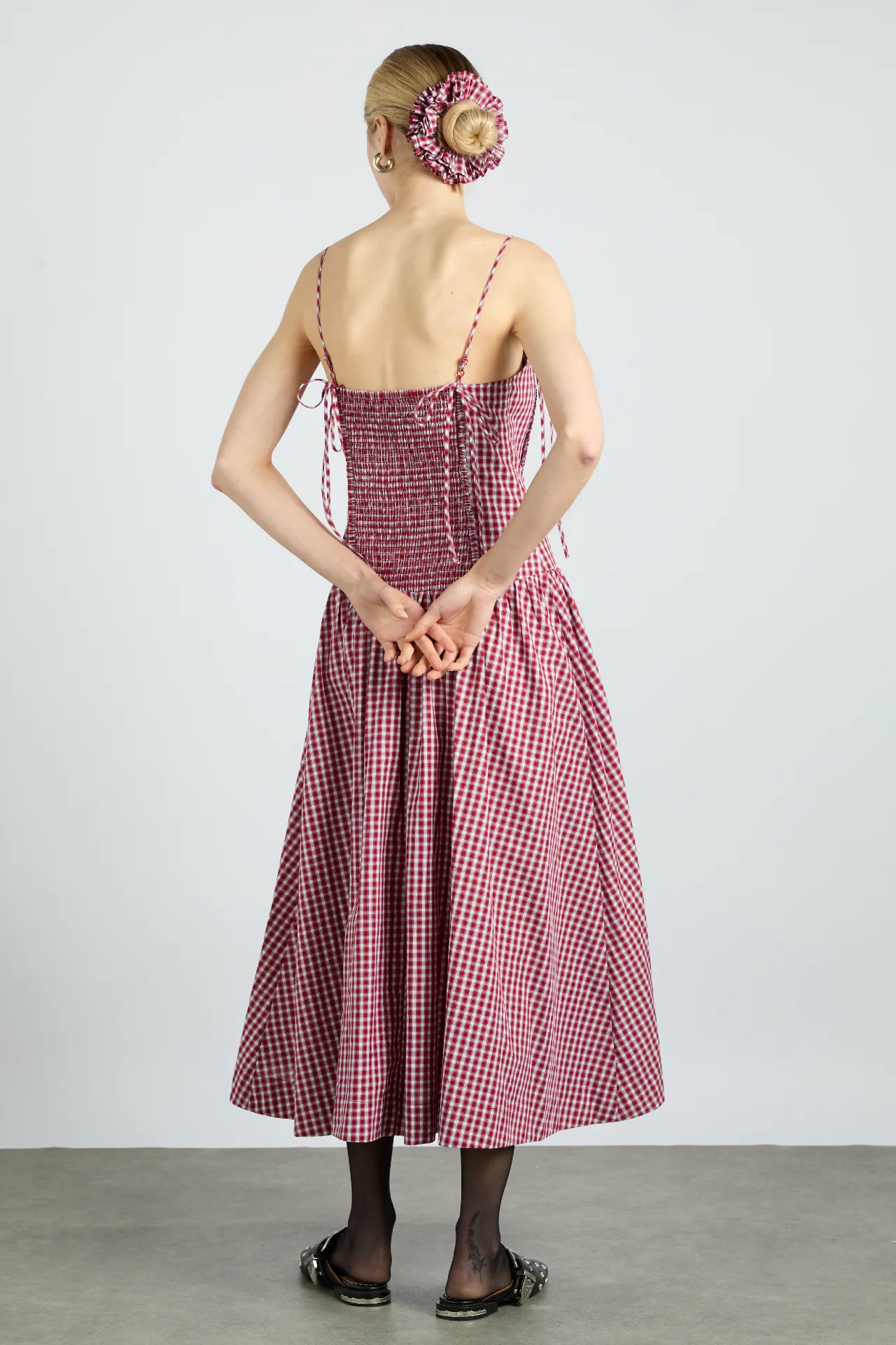 faith midi dress - cherry gingham sold by Damson Madder product image thumbnail 5