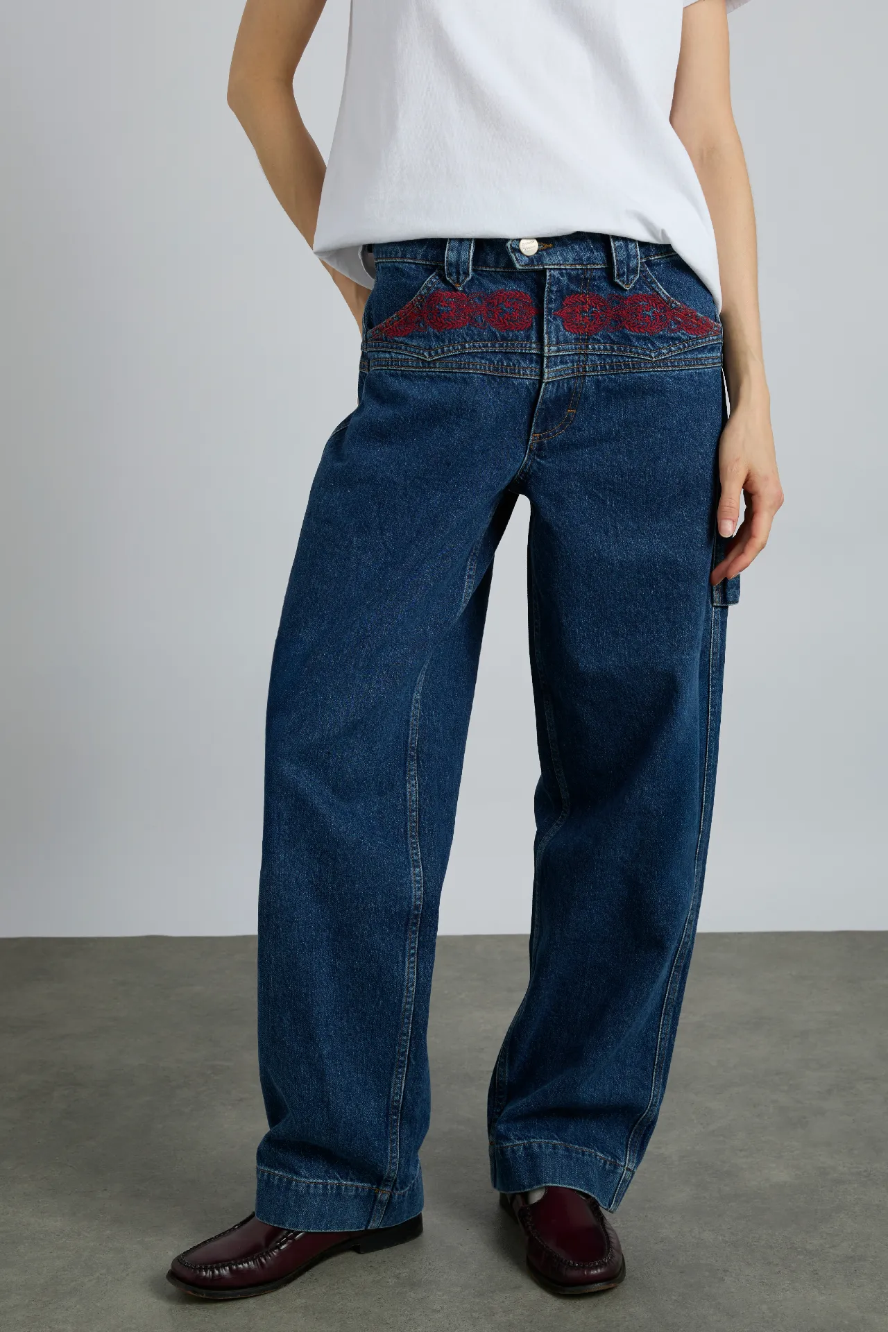 drew jeans - texas wash & embroidery sold by Damson Madder product image thumbnail 2