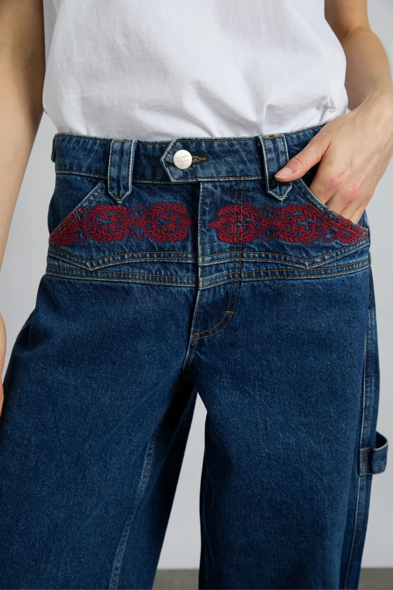 drew jeans - texas wash & embroidery sold by Damson Madder product image thumbnail 4
