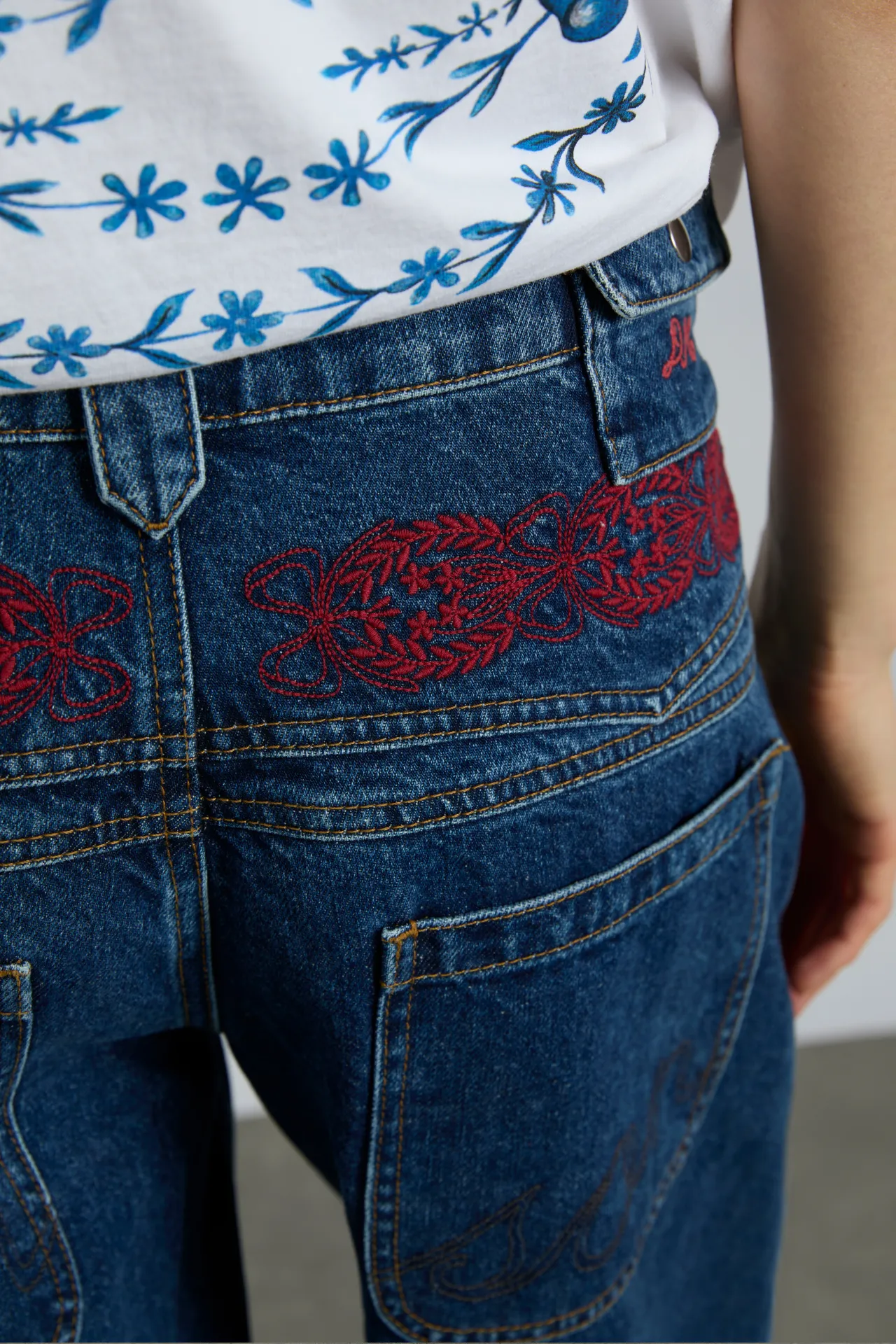 drew jeans - texas wash & embroidery sold by Damson Madder product image thumbnail 5