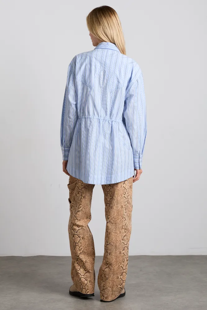 romy embroidered shirt - narrow business stripe sold by Damson Madder product image thumbnail 4