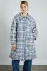 avery quilted jacket- navy check sold by Damson Madder