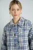 avery quilted jacket- navy check sold by Damson Madder