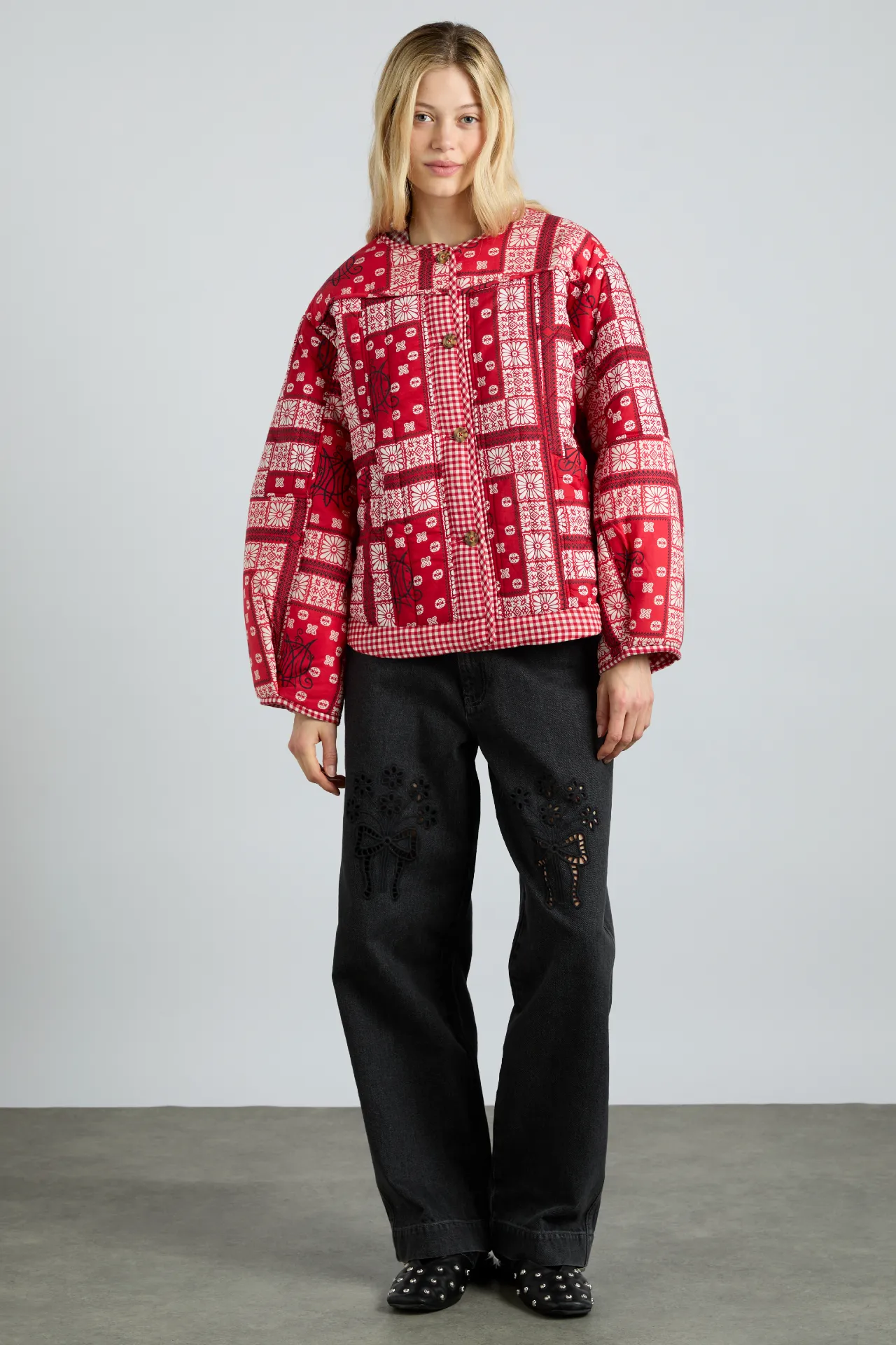 macy jacket - red bandana sold by Damson Madder product image thumbnail 4