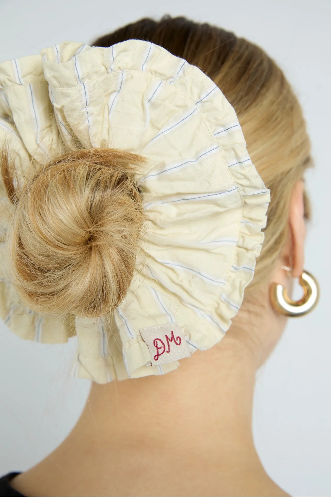scrunchie in butter business stripe sold by Damson Madder product image thumbnail 2