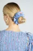 garter scrunchie in blue stripe sold by Damson Madder