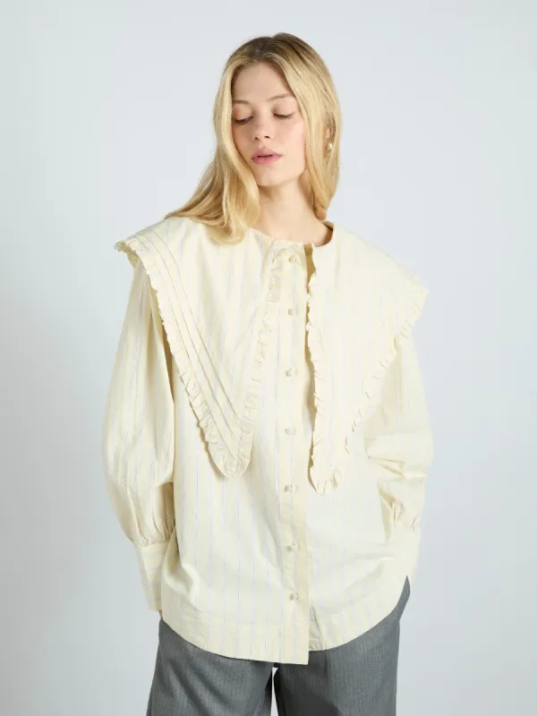 sandy ruffle blouse - butter business sold by Damson Madder