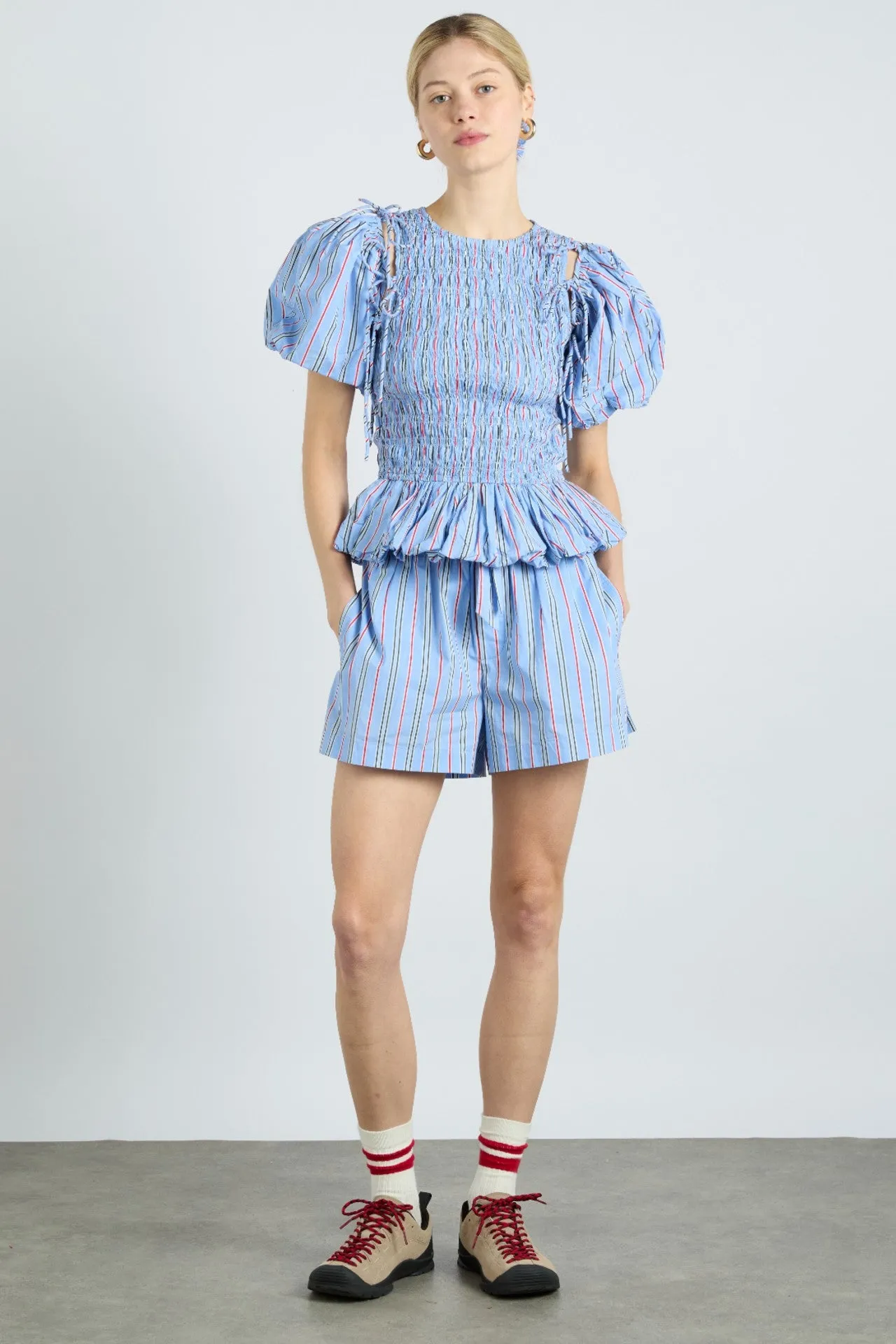 krissy boxer - bold blue stripe sold by Damson Madder product image thumbnail 2