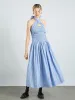 mia midi dress - bold blue stripe sold by Damson Madder