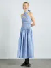 mia midi dress - bold blue stripe sold by Damson Madder