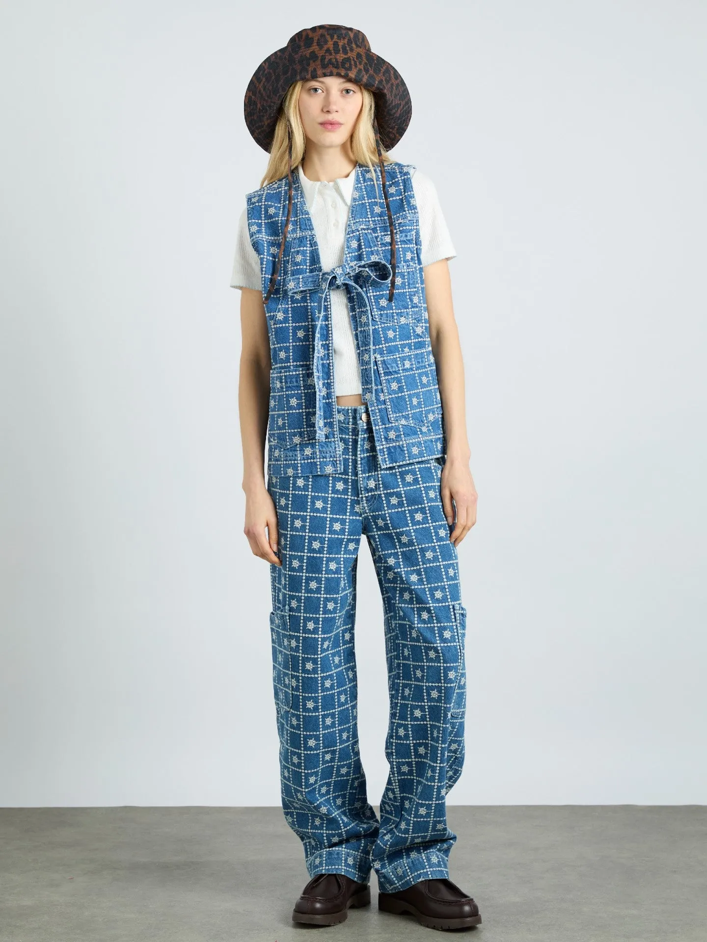 sunhat in dark leopard sold by Damson Madder product image thumbnail 4