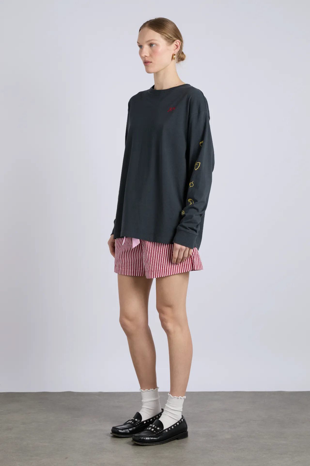 pizza party ls washed tee sold by Damson Madder product image thumbnail 3