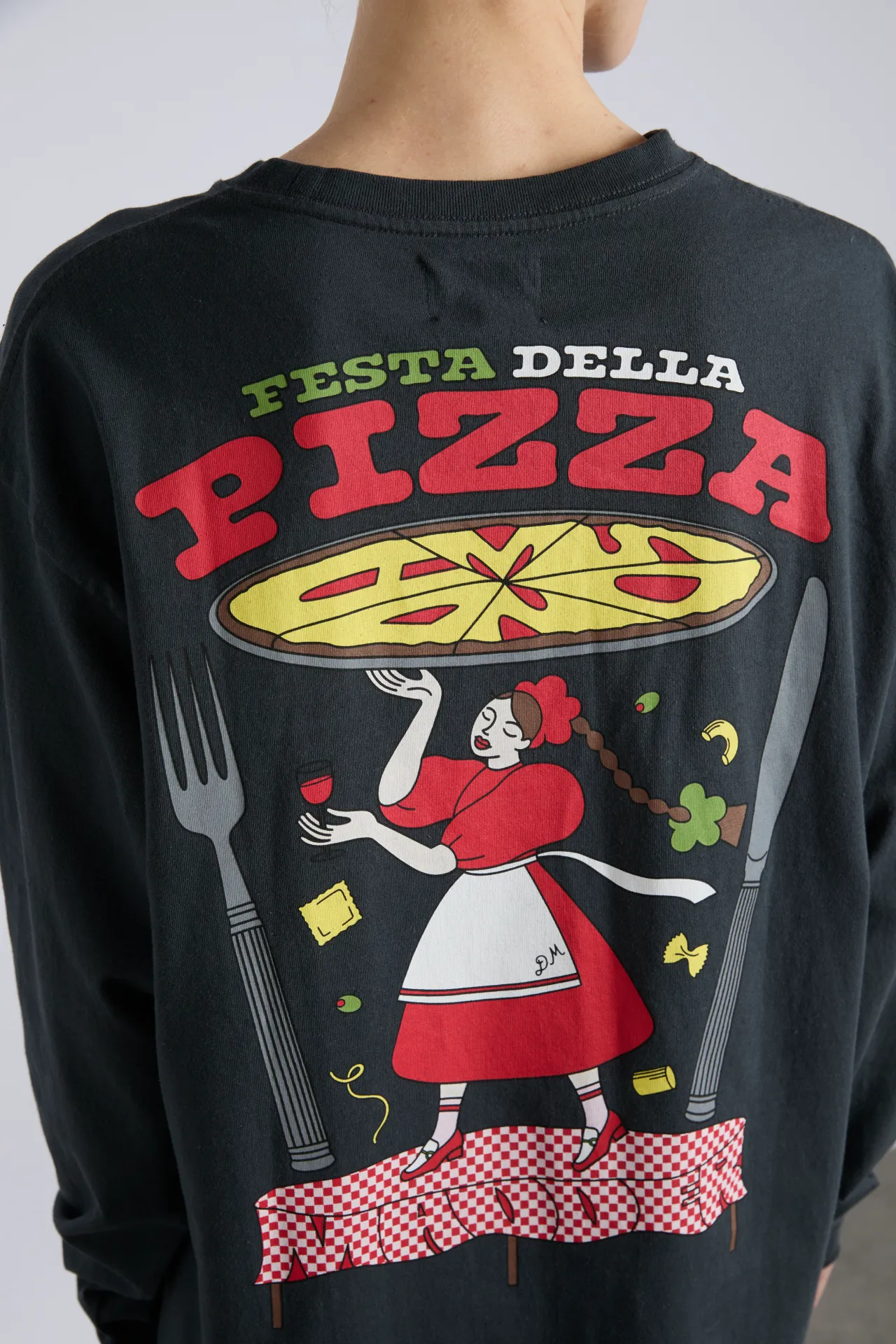 pizza party ls washed tee sold by Damson Madder product image thumbnail 5