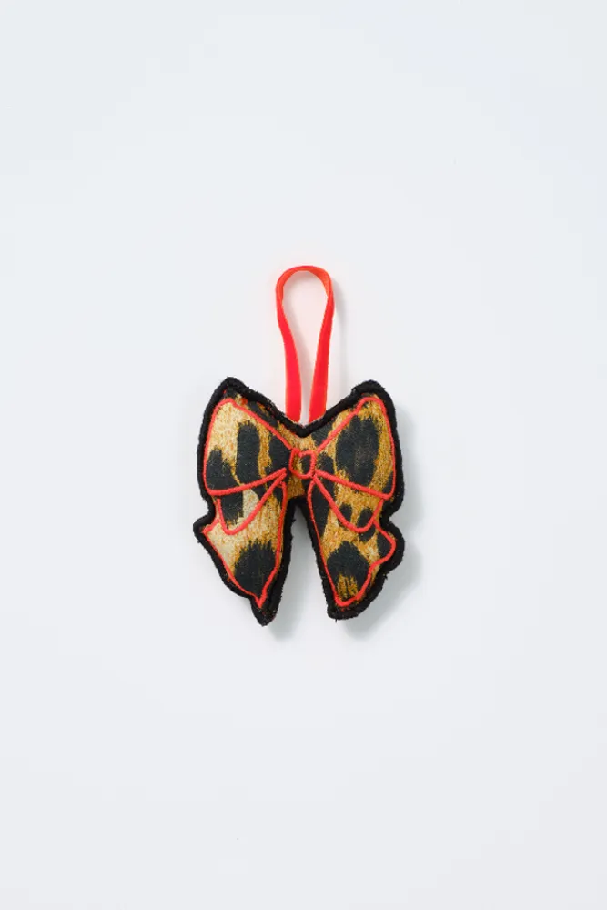 christmas tree decoration - leopard bow sold by Damson Madder
