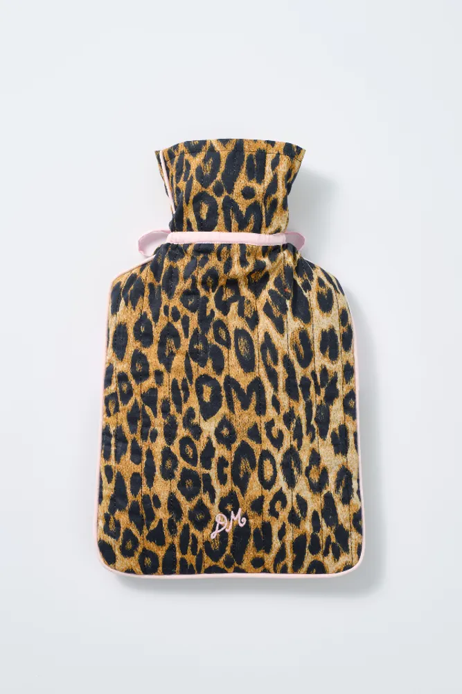 quilted hot water bottle cover - leopard print sold by Damson Madder product image thumbnail 3