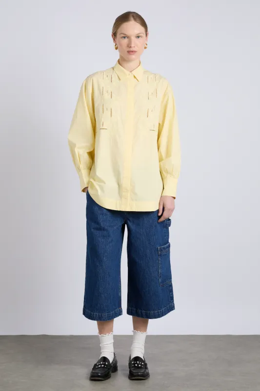 rue shirt - butter floral embroidery sold by Damson Madder