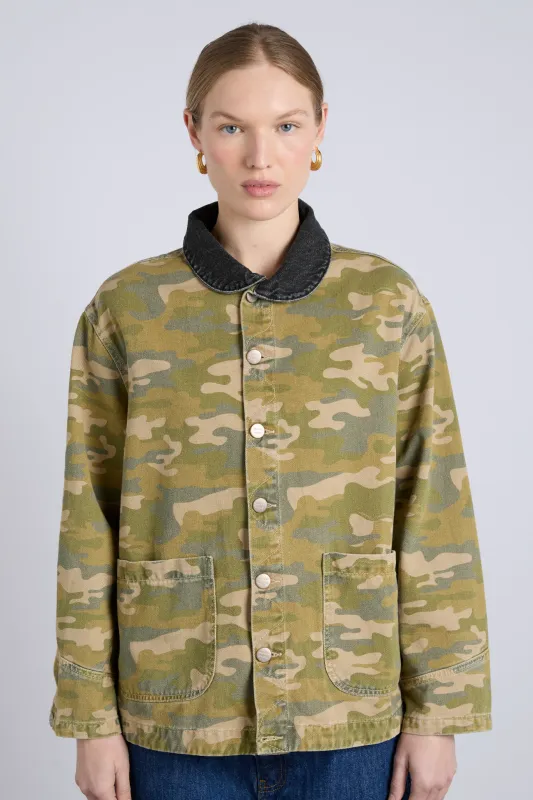 francis jacket - green camo sold by Damson Madder