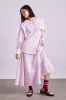 marine channel midi skirt - pink stripe sold by Damson Madder