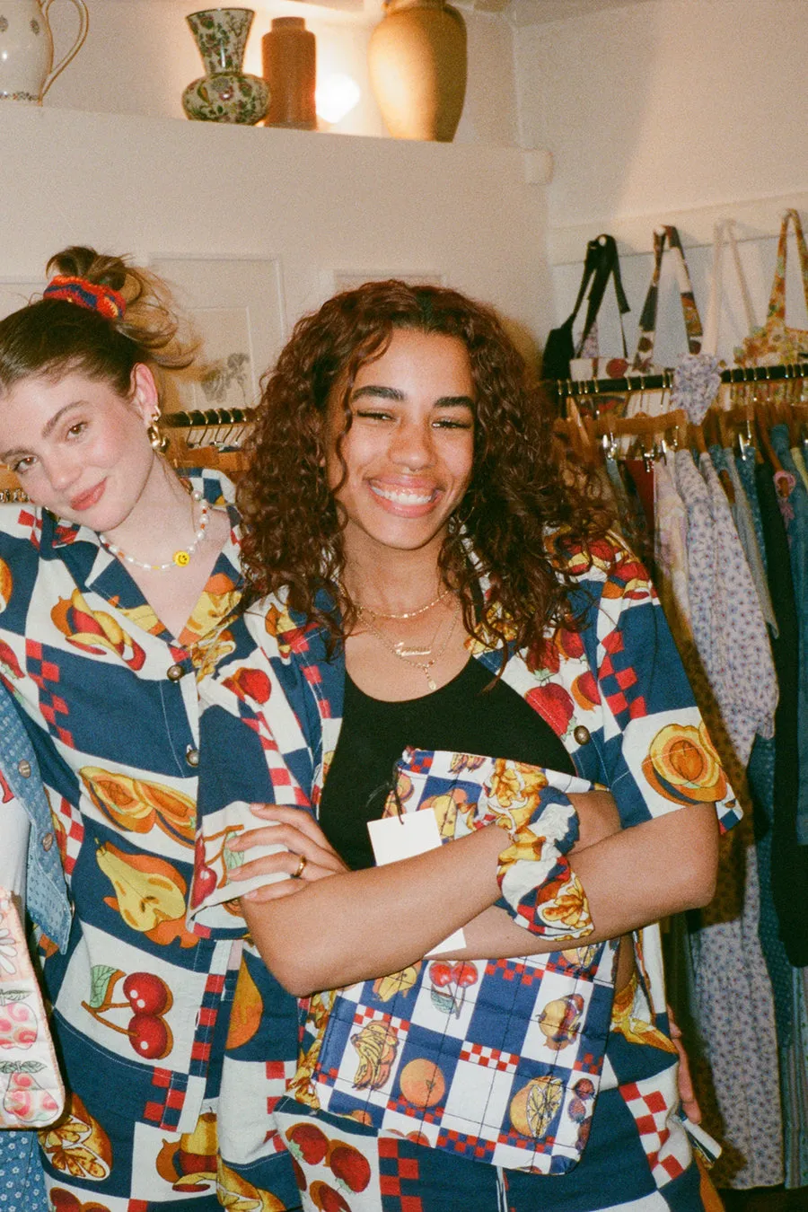 laptop bag in fruit checkerboard print sold by Damson Madder product image thumbnail 2