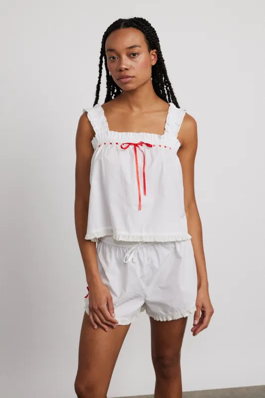 pauline ruffle shorts sold by Damson Madder