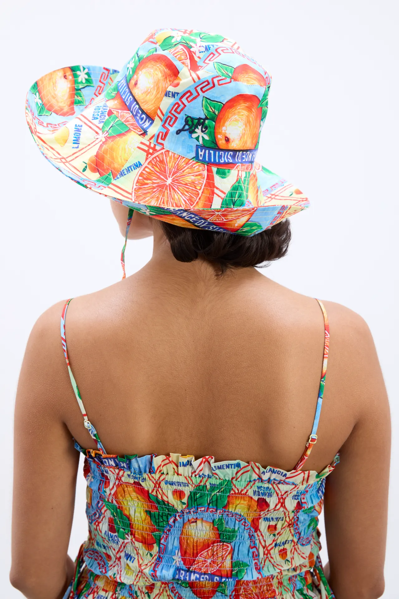 sunhat - orange fruit wrapper sold by Damson Madder product image thumbnail 2