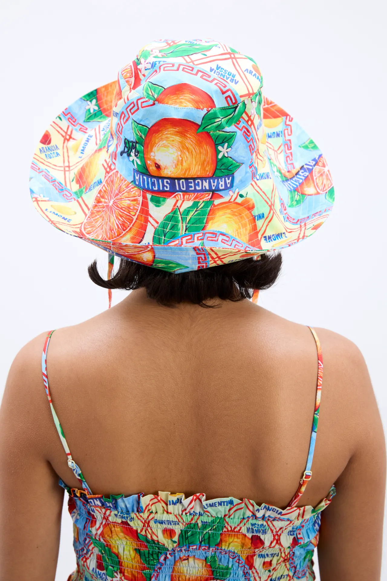 sunhat - orange fruit wrapper sold by Damson Madder product image thumbnail 4