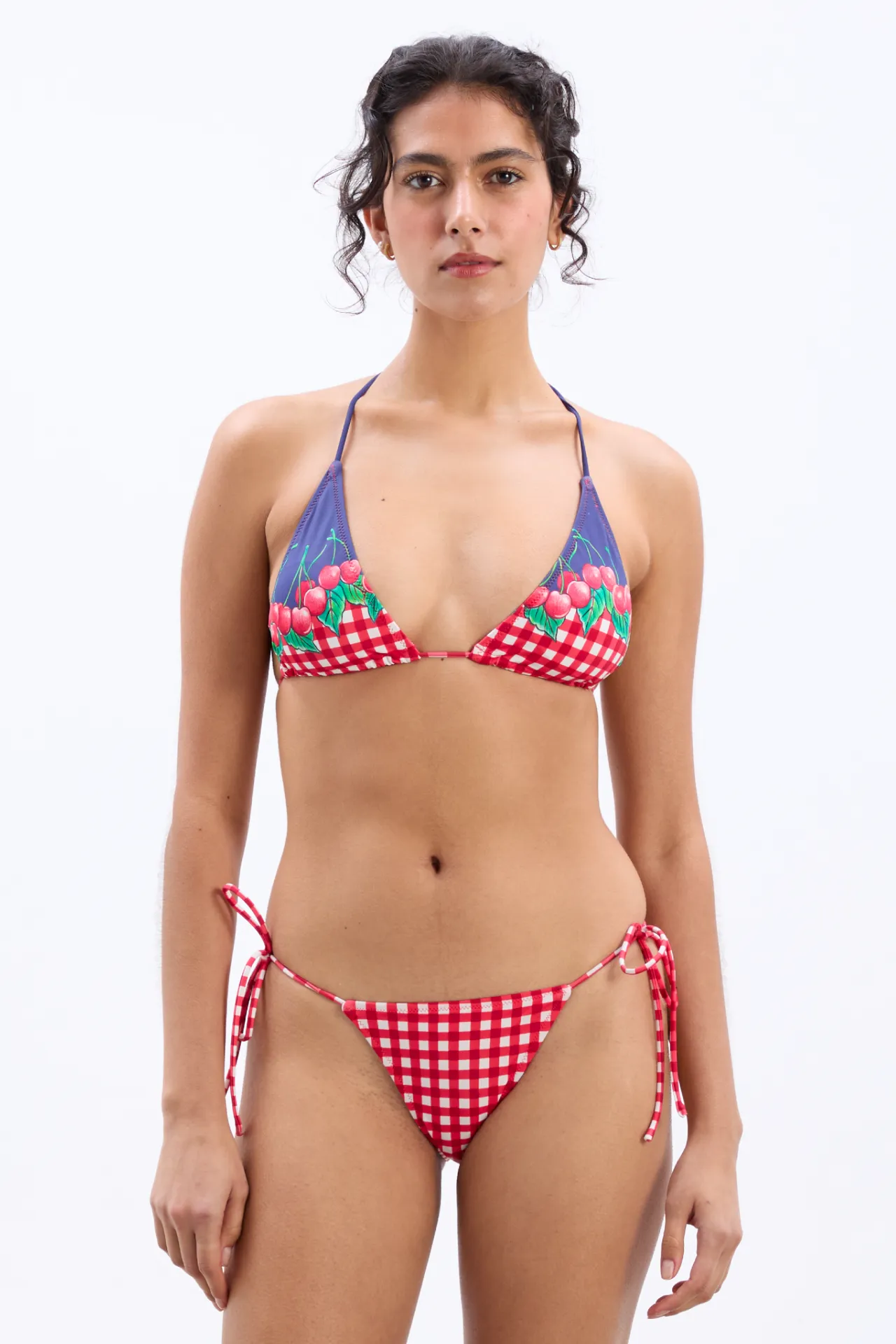 triangle bikini top - cherry pie sold by Damson Madder