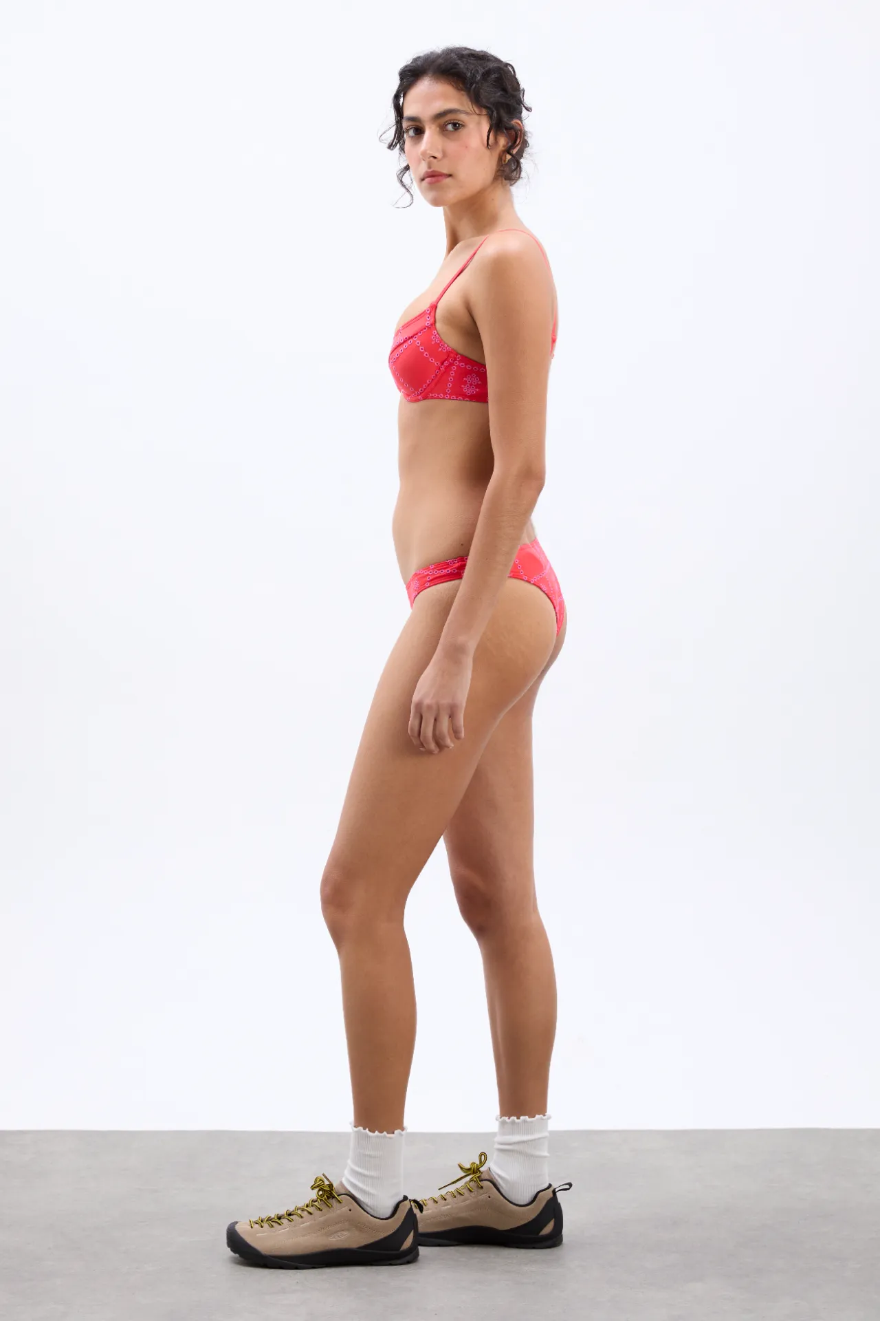 high leg bikini bottoms - red broderie sold by Damson Madder product image thumbnail 3