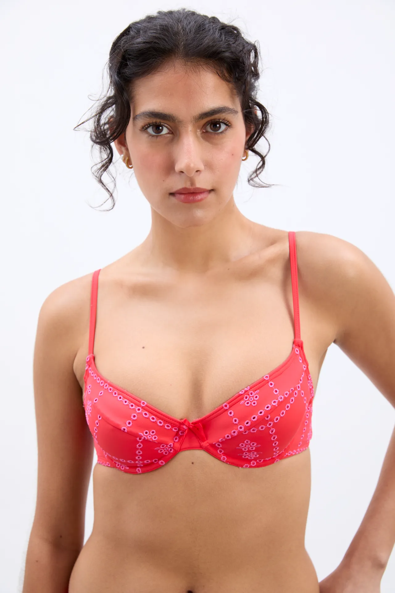uma underwire bikini top - red broderie sold by Damson Madder product image thumbnail 3