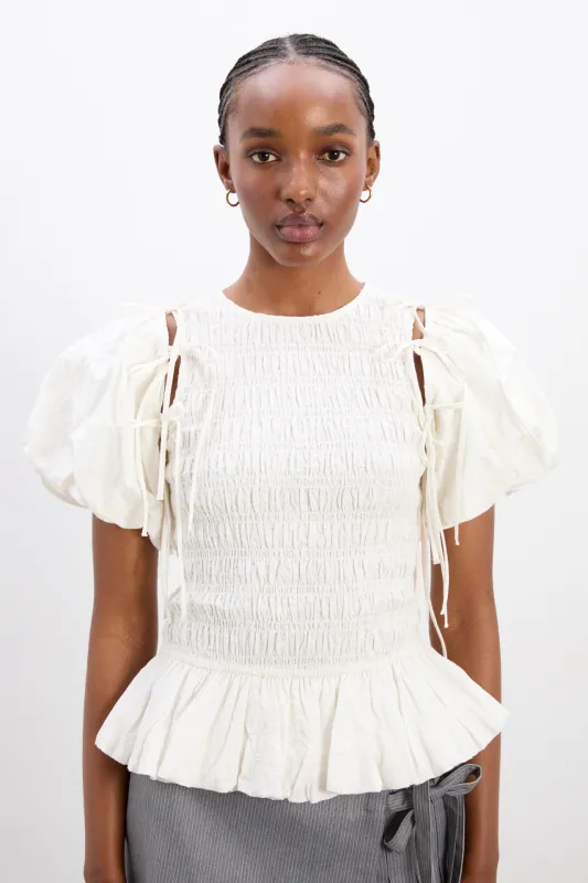 becca multi-way blouse- white embroidery sold by Damson Madder