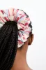 garter scrunchie in cherry business stripe sold by Damson Madder