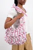 oversized quinn  ruffle bag - cherry stripe sold by Damson Madder
