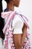 oversized quinn  ruffle bag - cherry stripe sold by Damson Madder