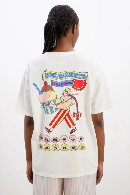 gelati girl boyfriend tee- white sold by Damson Madder