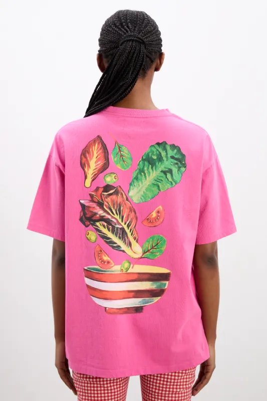 salad boyfriend tee- pink sold by Damson Madder