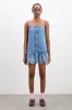 lana mini dress - embroidered denim sold by Damson Madder