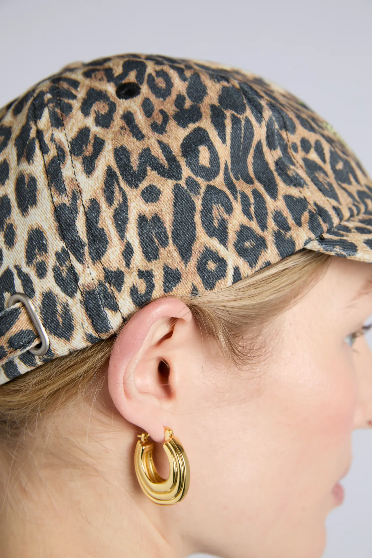 smiley cap in washed leopard print sold by Damson Madder product image thumbnail 4