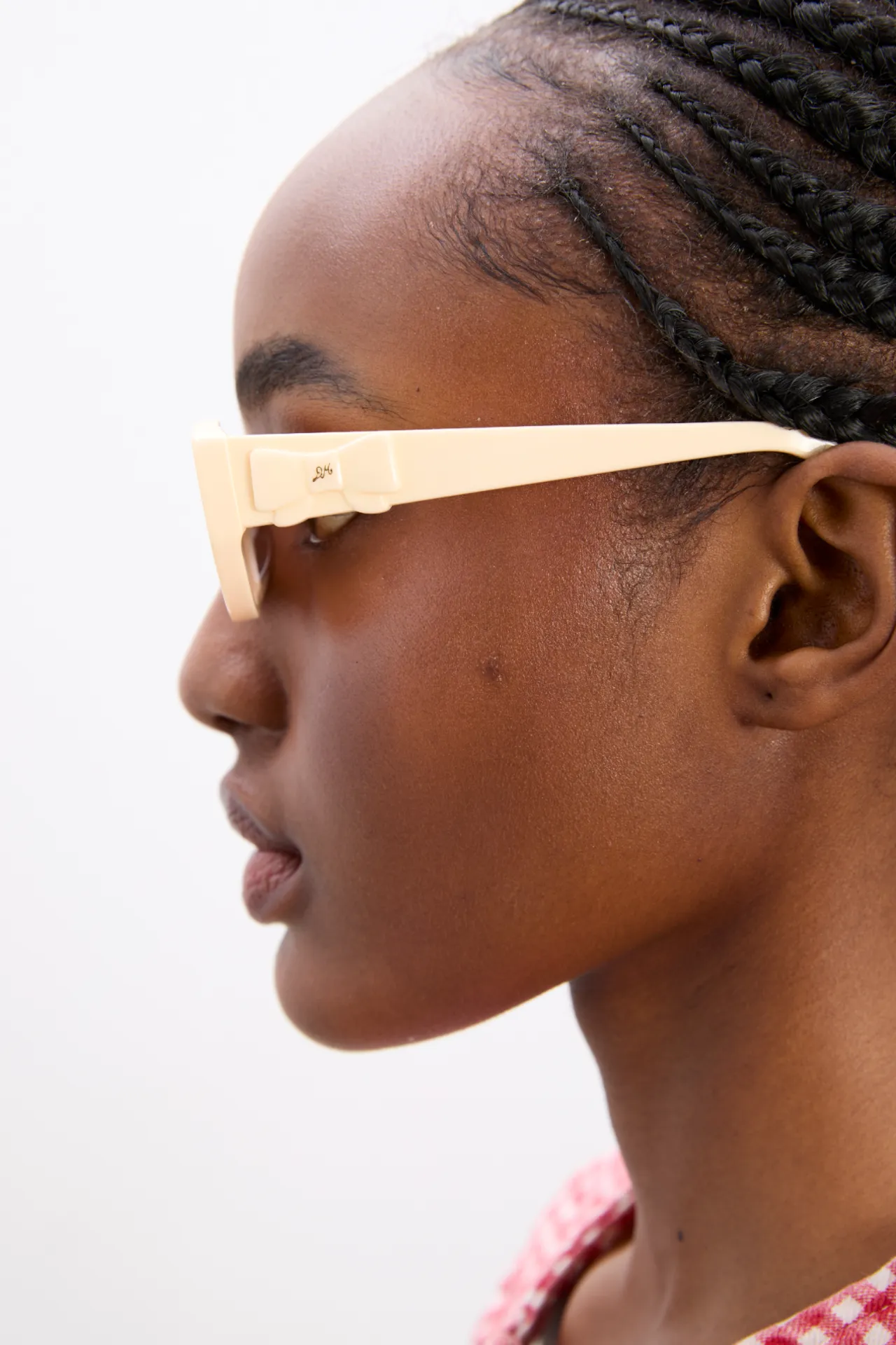 catty oval sunglasses with bow detail in bone sold by Damson Madder product image thumbnail 3