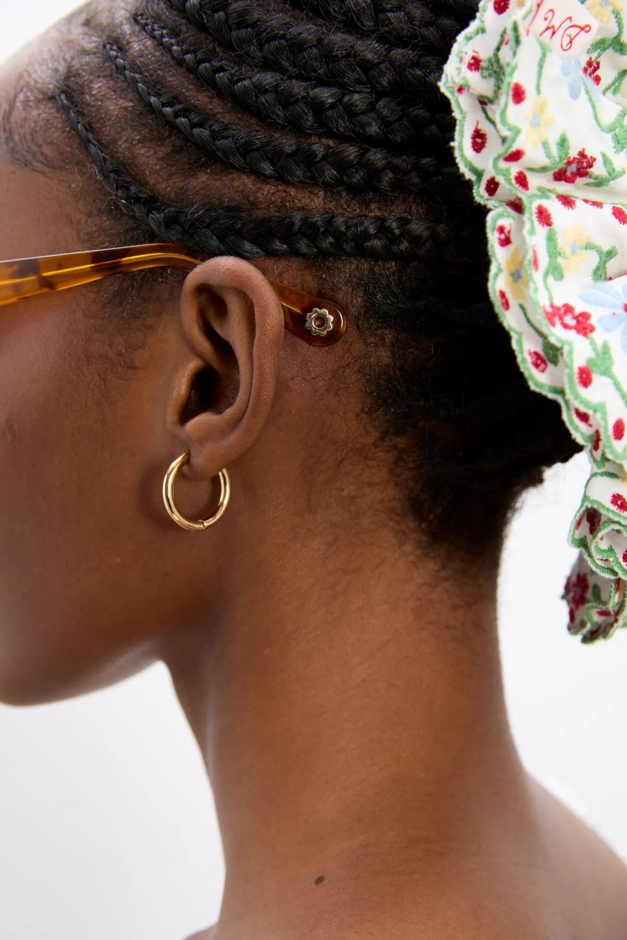 Catty Oval Sunglasses With Bow Detail In Tort sold by Damson Madder product image thumbnail 4