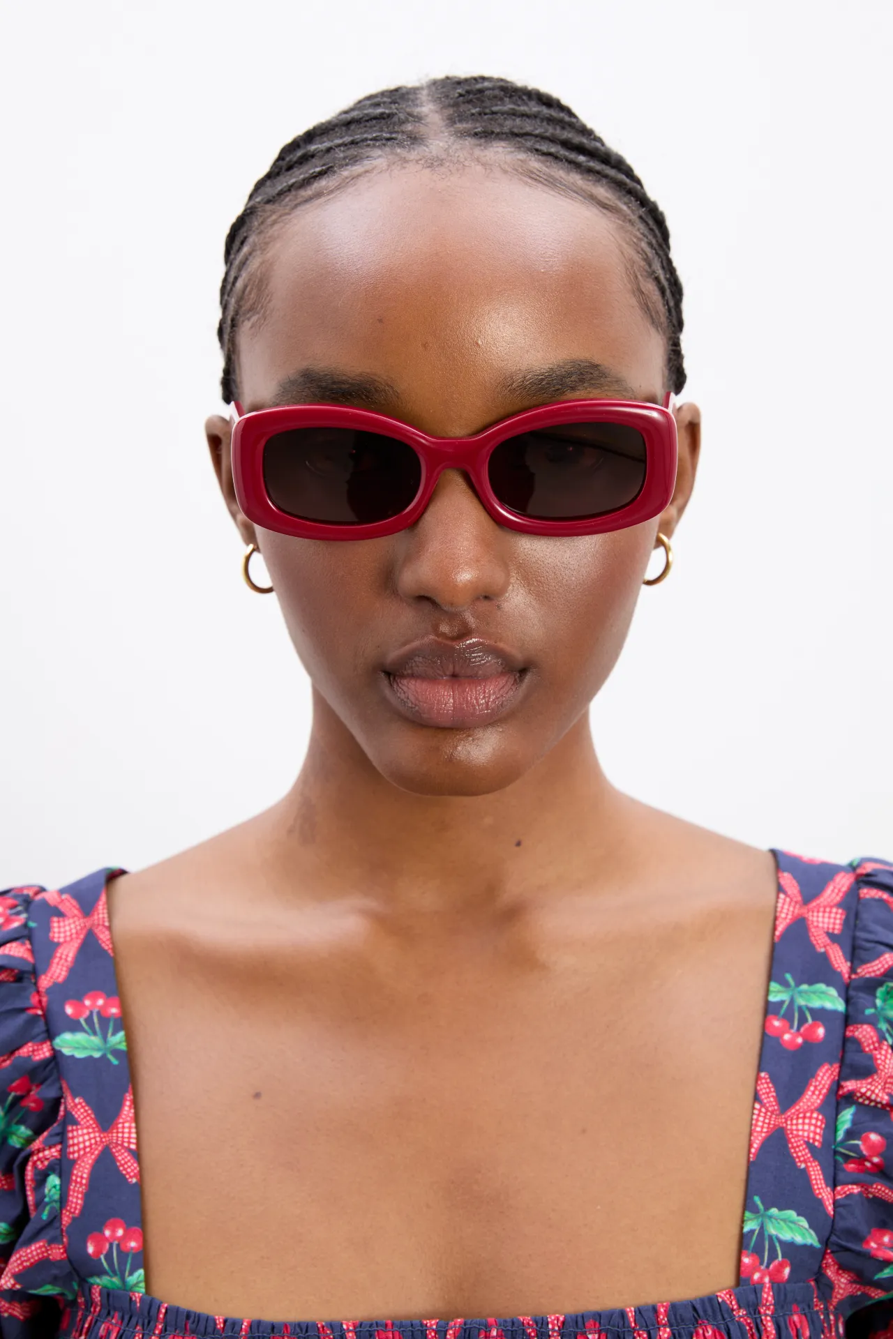 Round Square Sunglasses With Charm Detail - Red sold by Damson Madder product image thumbnail 2