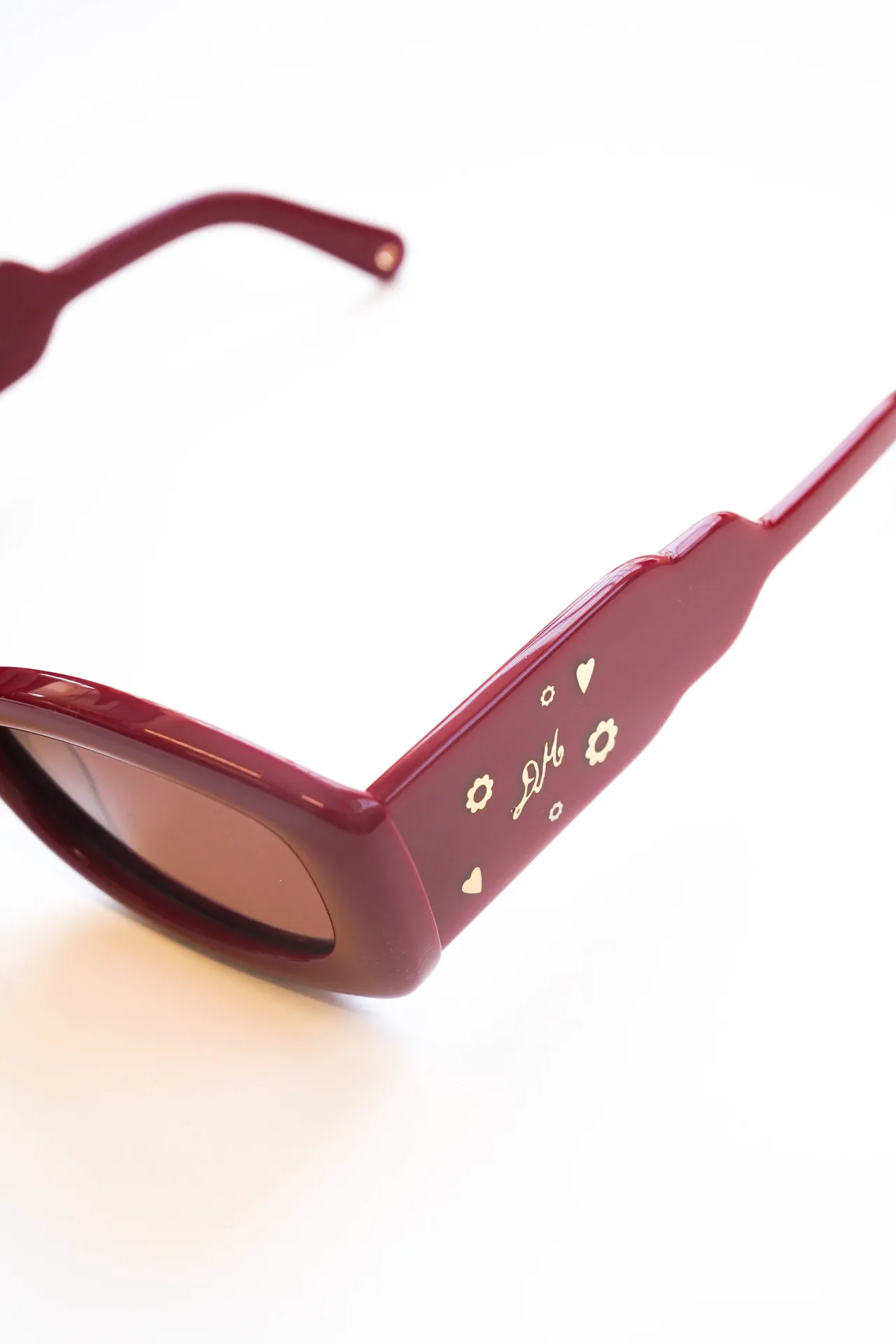 Round Square Sunglasses With Charm Detail - Red sold by Damson Madder product image thumbnail 5