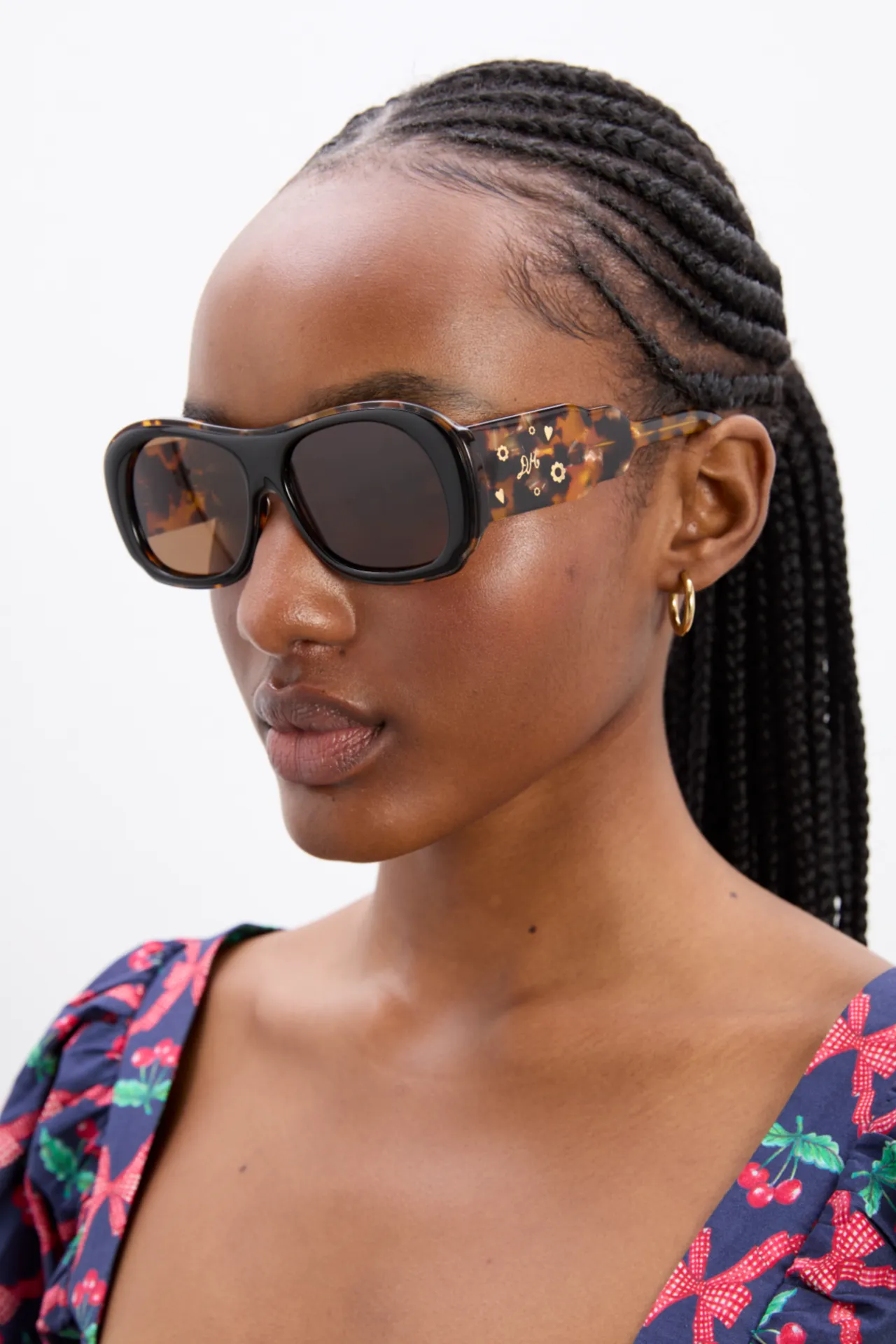 oversized navigator sunglasses in tort sold by Damson Madder