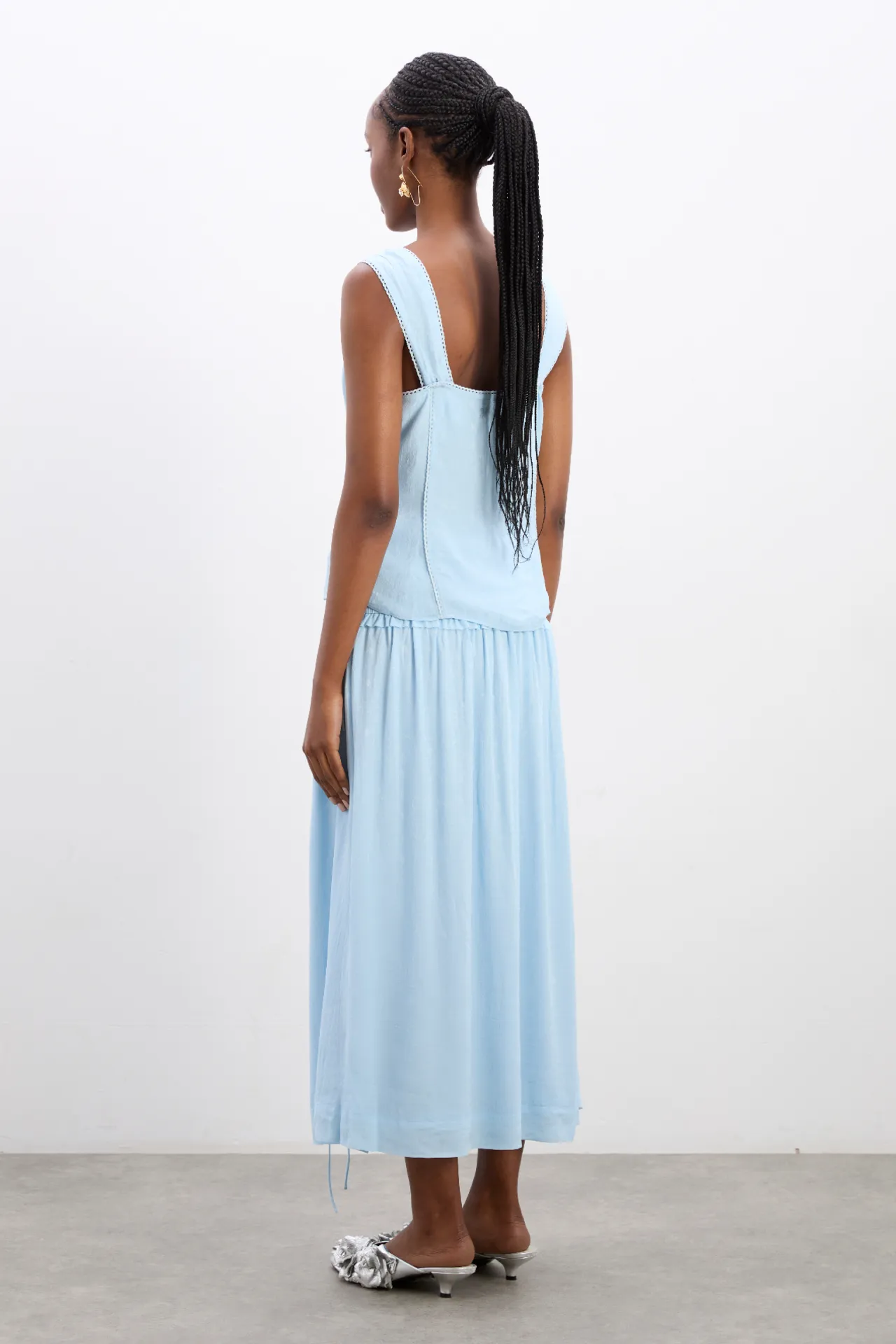 charlotte cami - blue monika jacquard sold by Damson Madder product image thumbnail 4