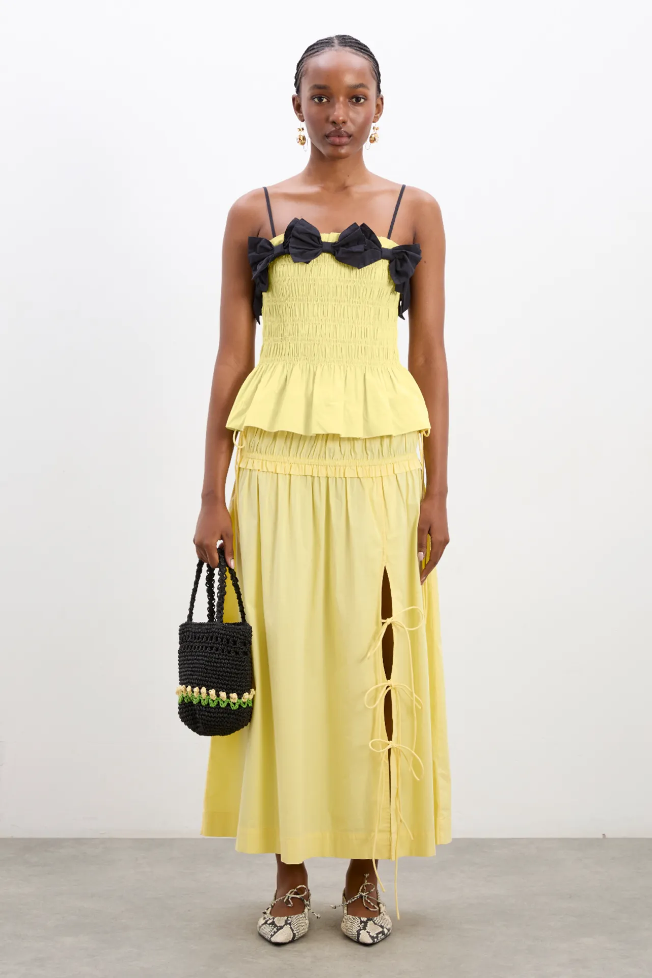 charlotte midi skirt - butter yellow sold by Damson Madder