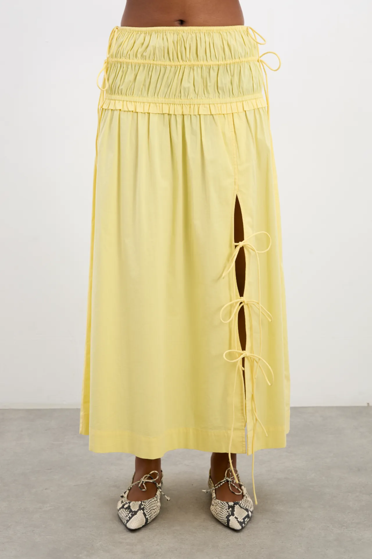 charlotte midi skirt - butter yellow sold by Damson Madder product image thumbnail 2