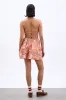 peaches mini apron dress - papaya holiday print sold by Damson Madder