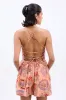 peaches mini apron dress - papaya holiday print sold by Damson Madder