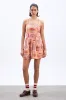 peaches mini apron dress - papaya holiday print sold by Damson Madder
